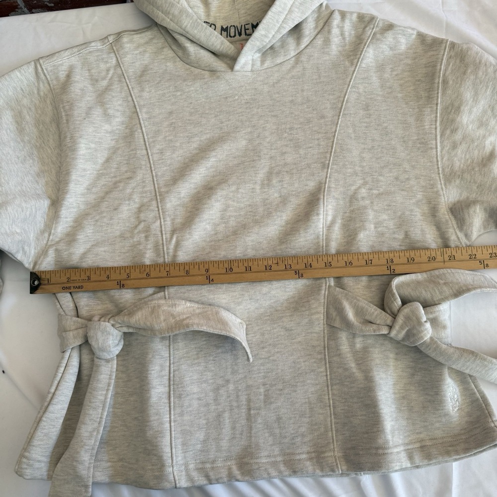 $128 NWT FREE PEOPLE FOR the WIN CINCH HOODIE SWEATSHIRT TIES ~ M - Picture 6 of 12